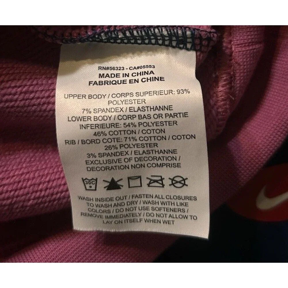 NIKE Pro Dri-FIT Women's 1/2-Zip Training Pullover Size XS Cropped Blue Pink